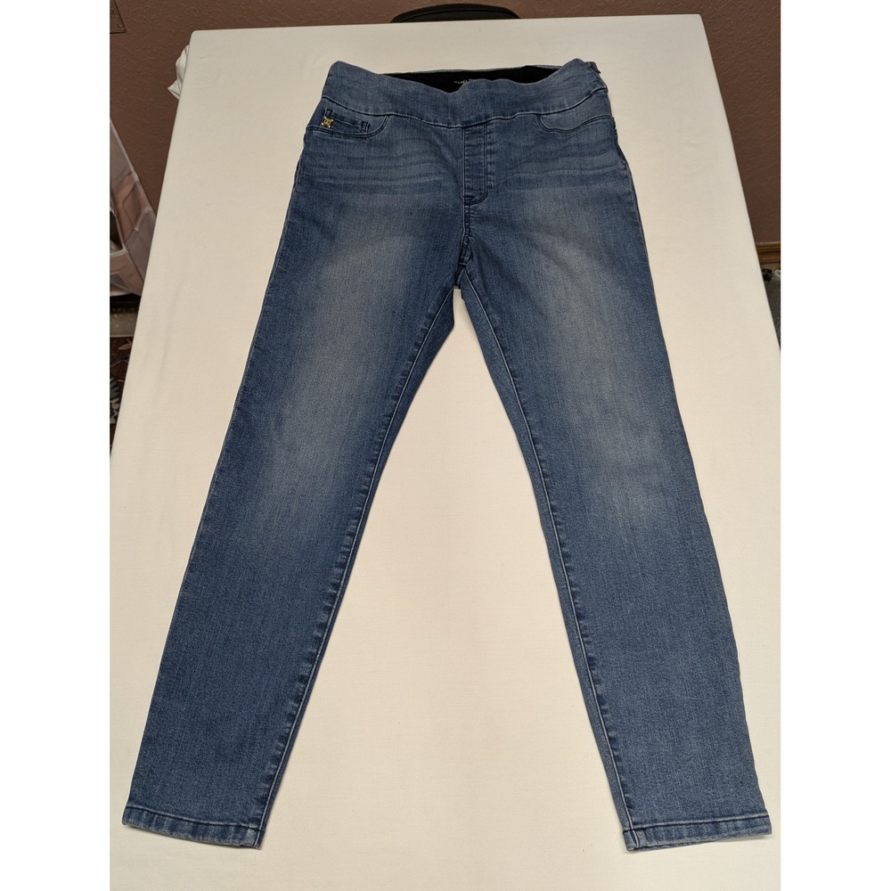 Ivanka Trump Womens High Waist Slimming Legging Skinny Ankle Jeans Blue Size 12
